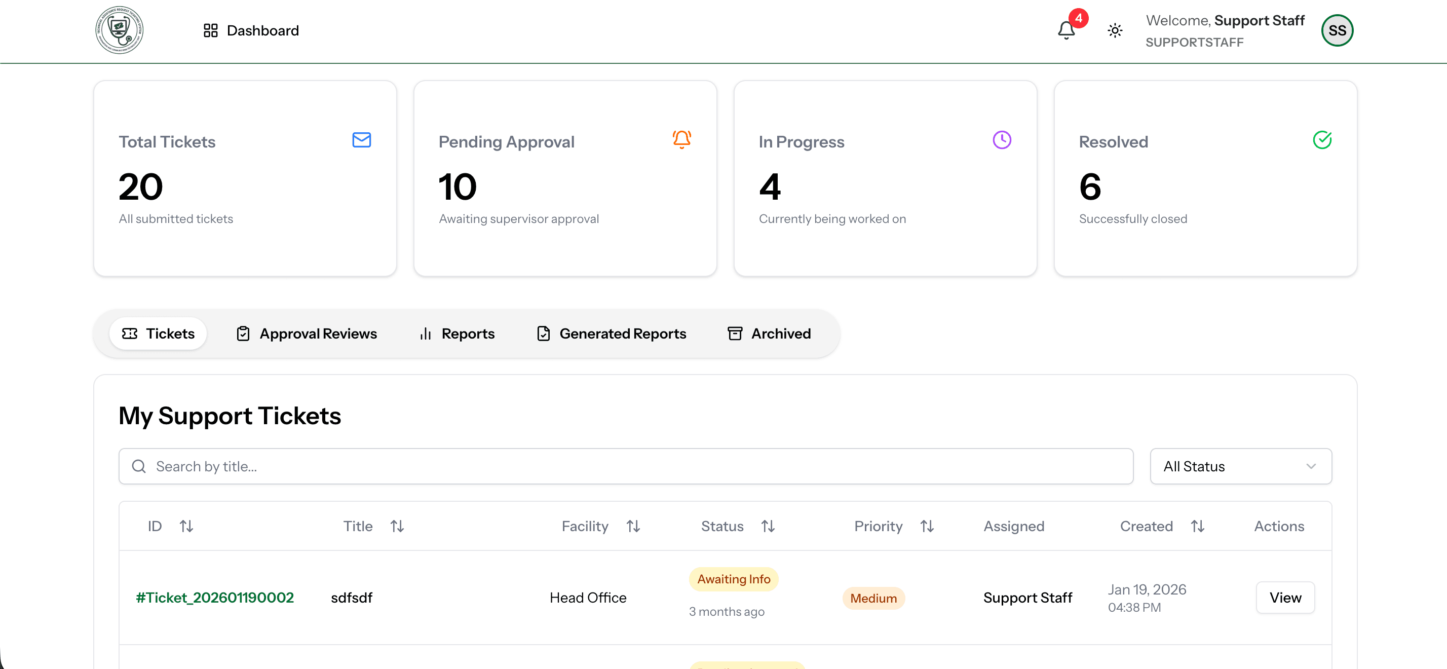 Technical Assistance Request System proof
