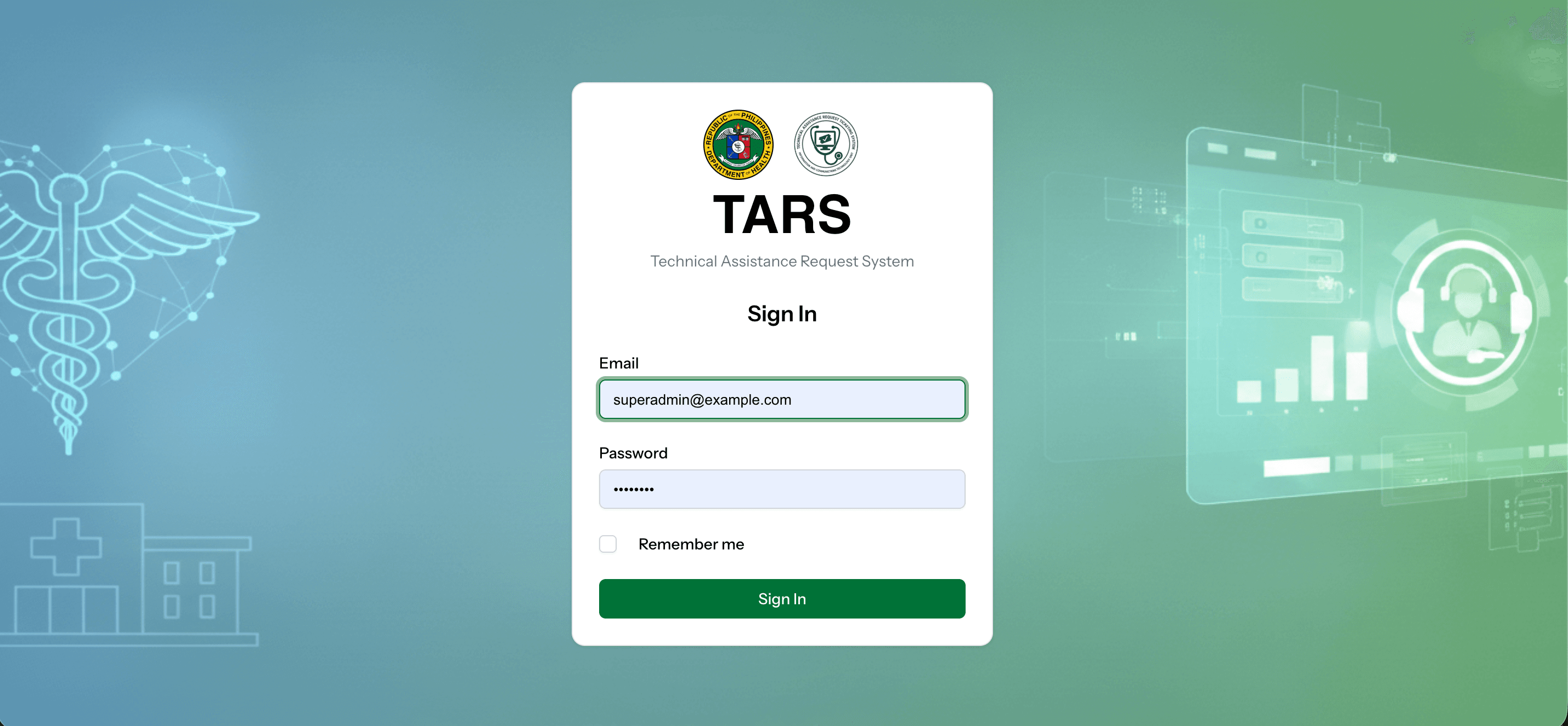 Technical Assistance Request System proof
