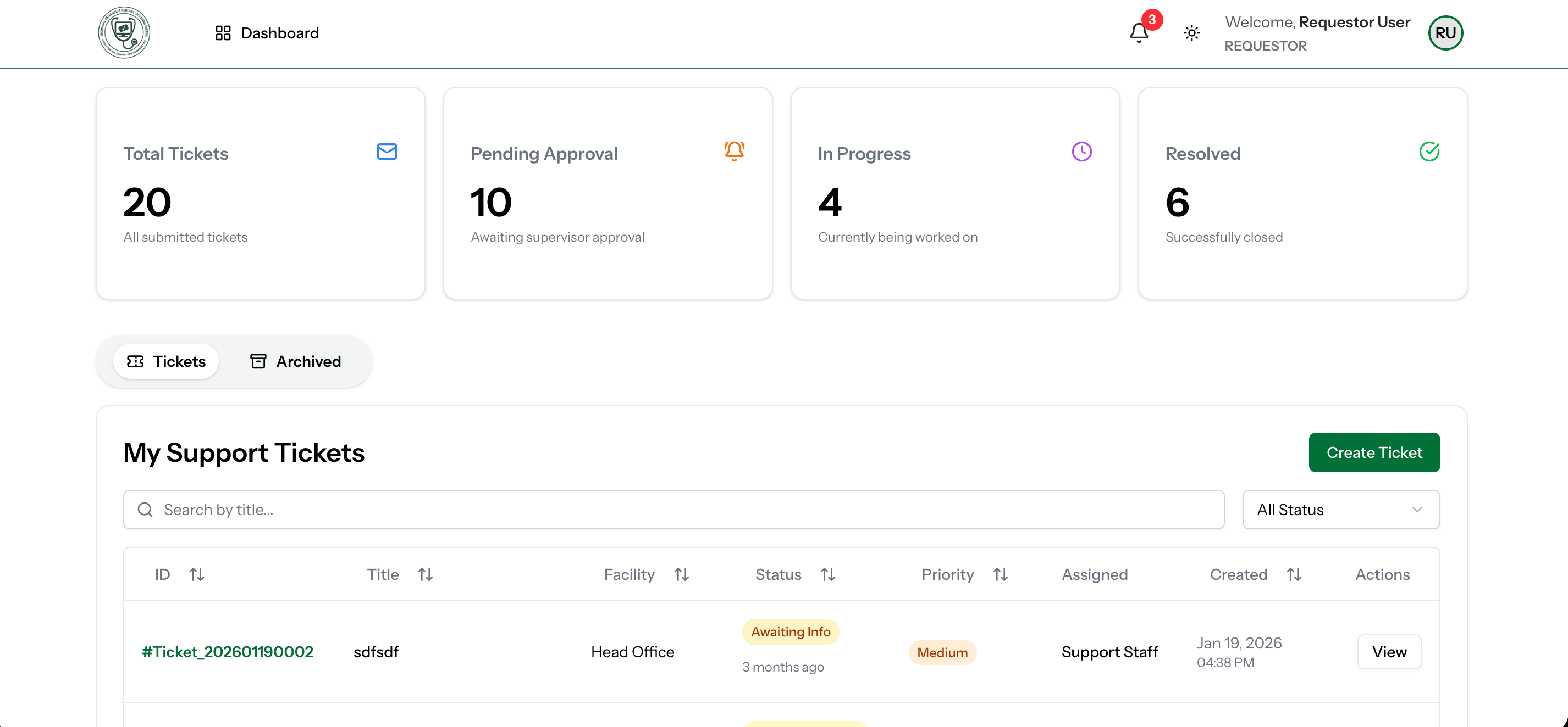 Technical Assistance Request System proof