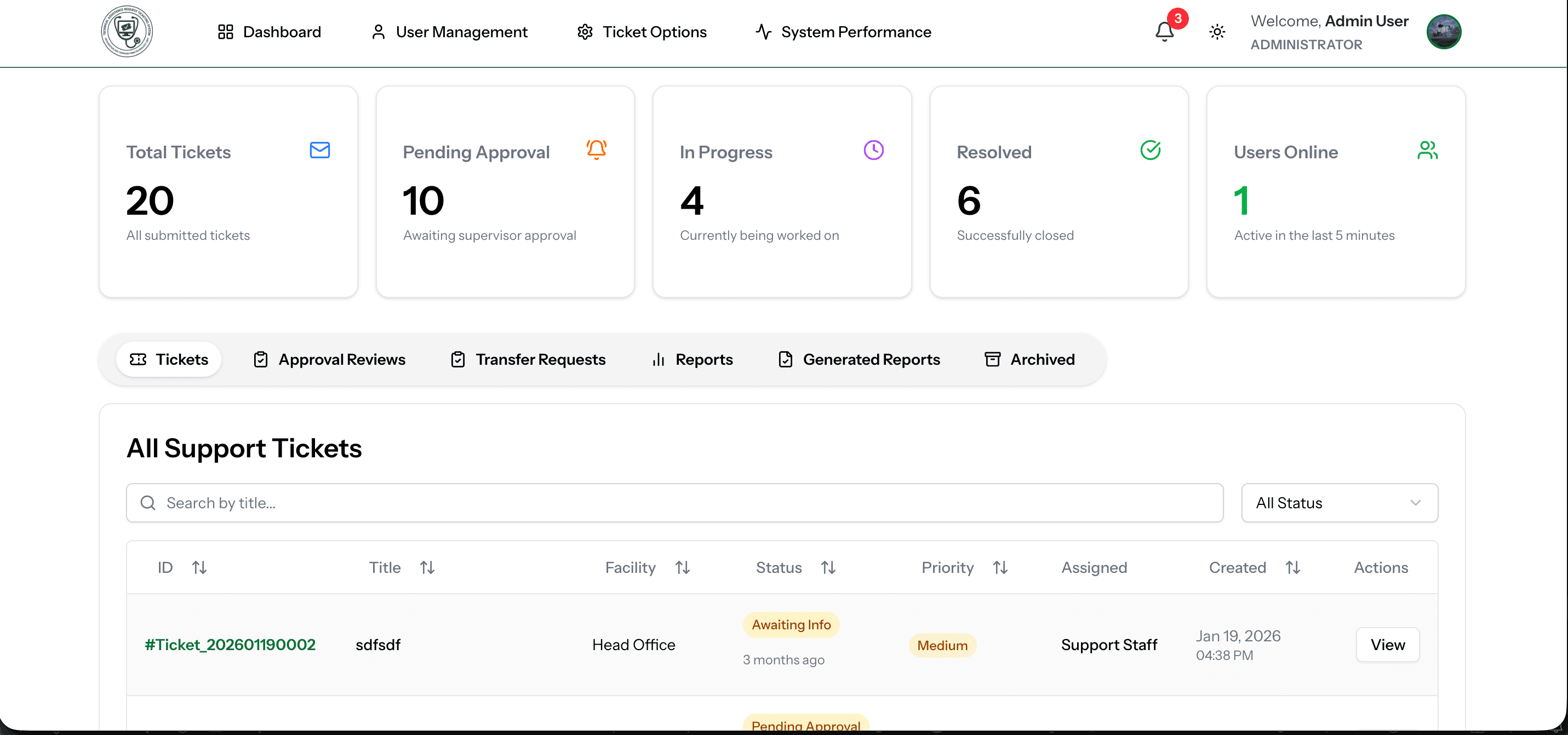 Technical Assistance Request System proof
